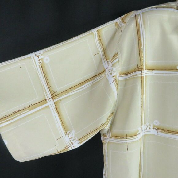 SouthPole Shirt Mens XL Short Sleeve Hip Hop South Pole Camp Plaid Logo Tan - Picture 5 of 12